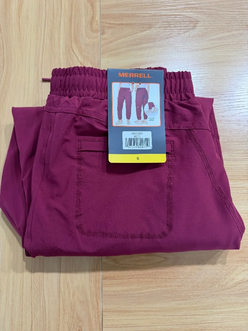 Merrell Womens Red Fleece Lined Cargo Jogger Pants Small